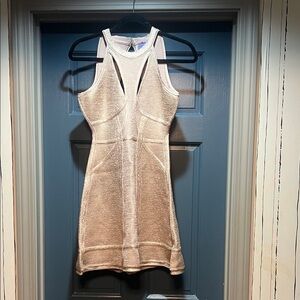 Elegant Herve Leger Cream Sleeveless bandage Dress